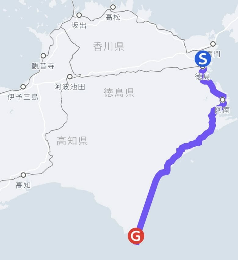 甲浦ルート　路線図